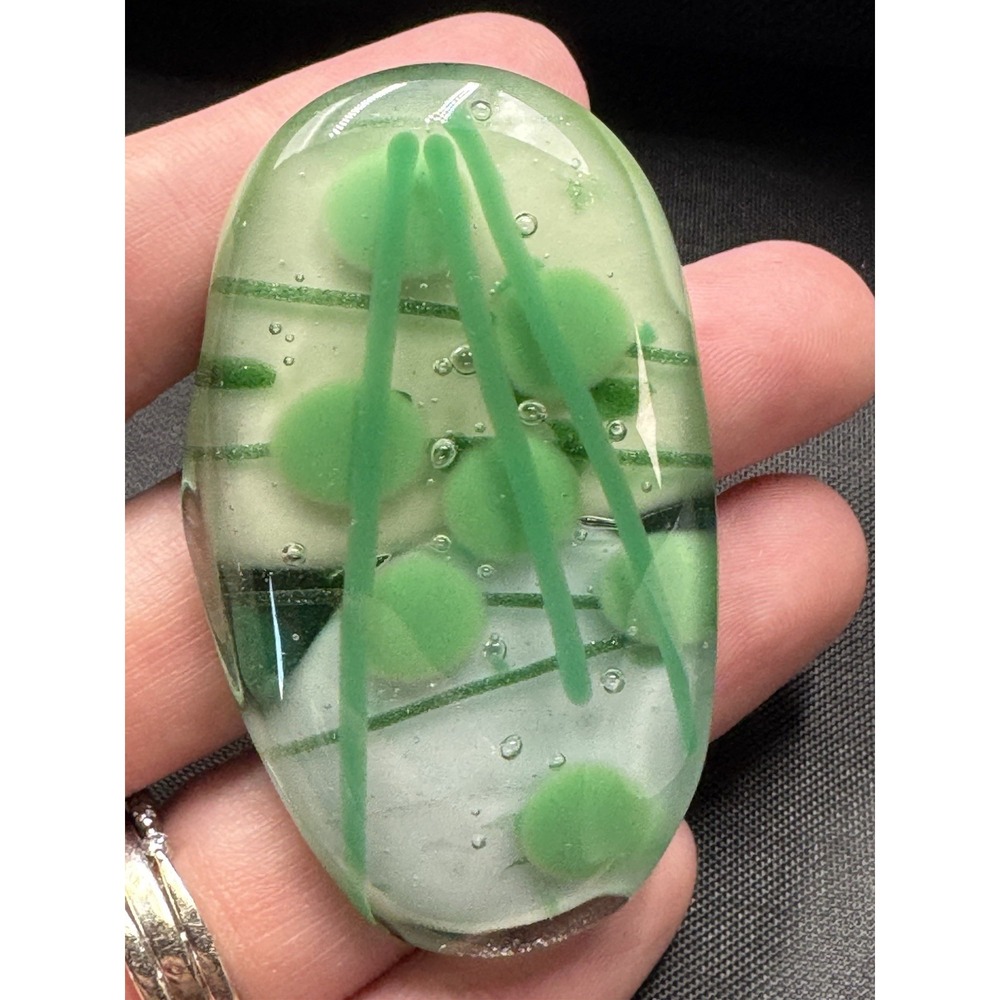 Handmade green epoxy resin pin